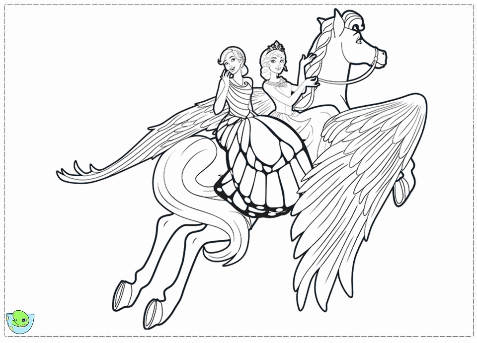 Barbie Mariposa and the Fairy Princess coloring page- DinoKids.org