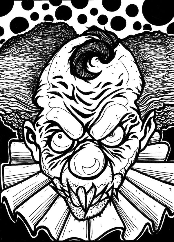 Scary Clown Coloring Page - AZ Coloring Pages | Scary coloring pages,  Monster coloring pages, Clown coloring pages