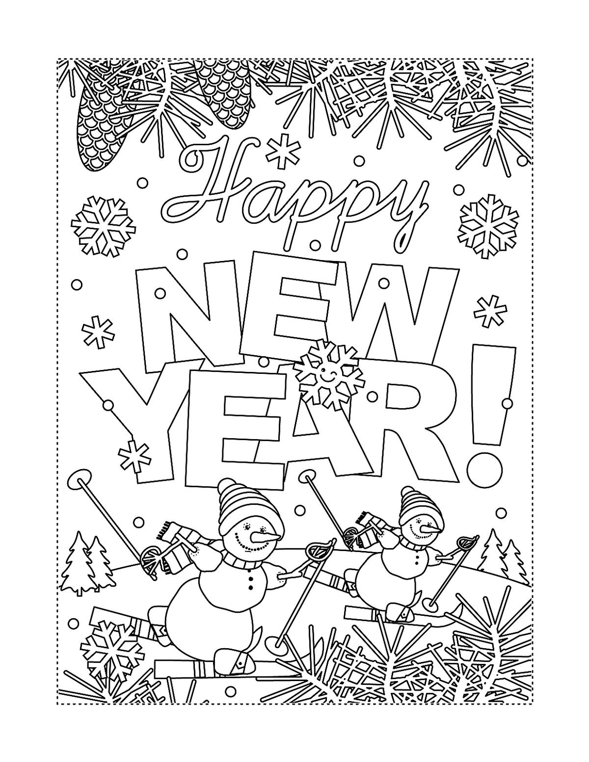 New Year & January Coloring Pages: Printable Fun to Help ...
