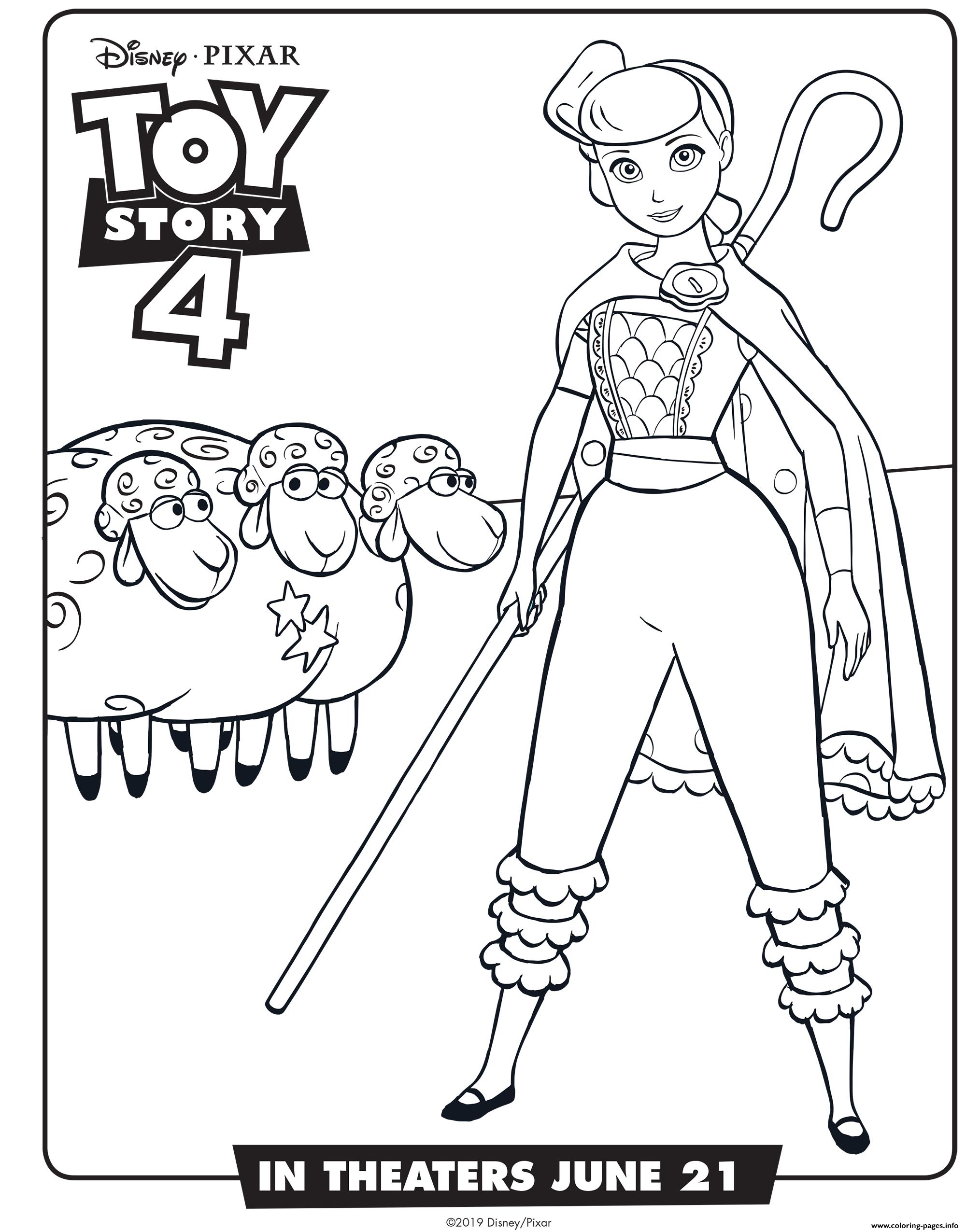 Toy Story 4 Bo Peep Coloring Pages Printable