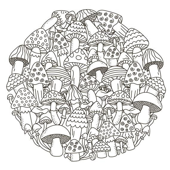 Aesthetic Coloring Pages Mushroom / Mushrooms Coloring ...
