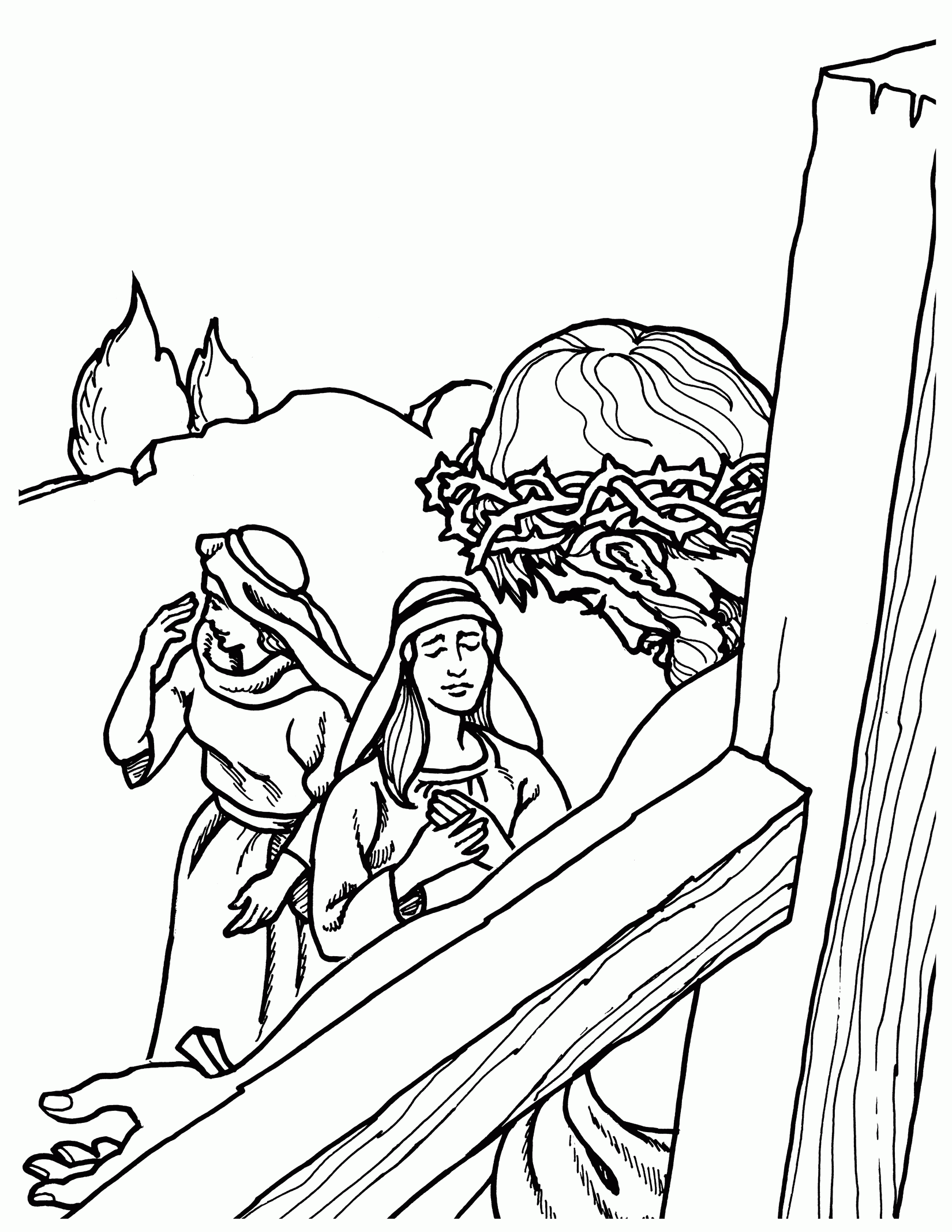 Jesus On The Cross - Coloring Pages for Kids and for Adults
