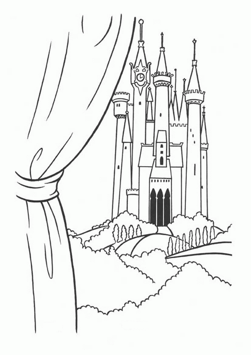 Coloring Pages of The Castle of Cinderella | Coloring Pages