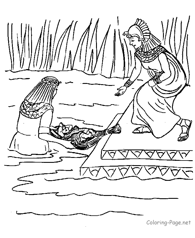 Bible Coloring Page - Baby Moses