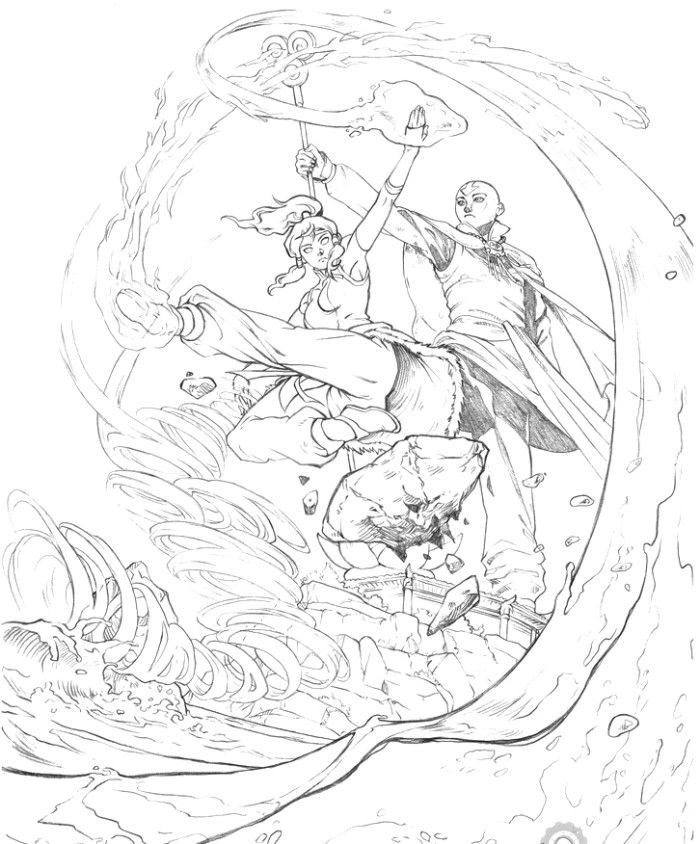 Avatar The Legend Of Korra With Friends Action Coloring Pages ...