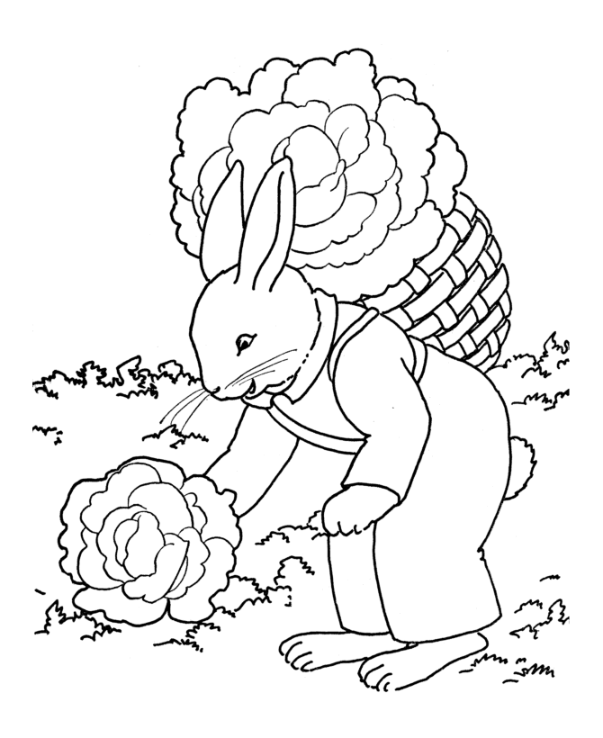 Easter Bunny Coloring Pages | Farmer Bunny printable Easter Bunny 