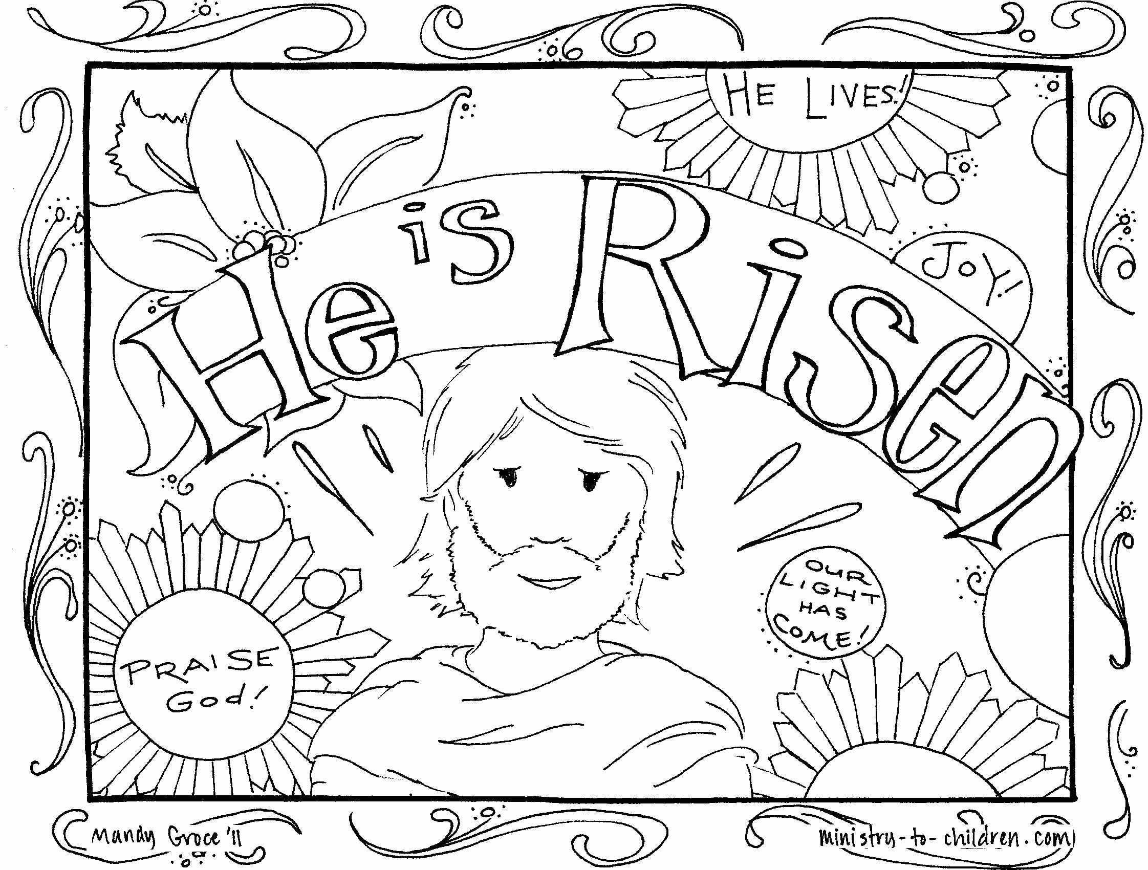 He Is Risen Coloring Pages
