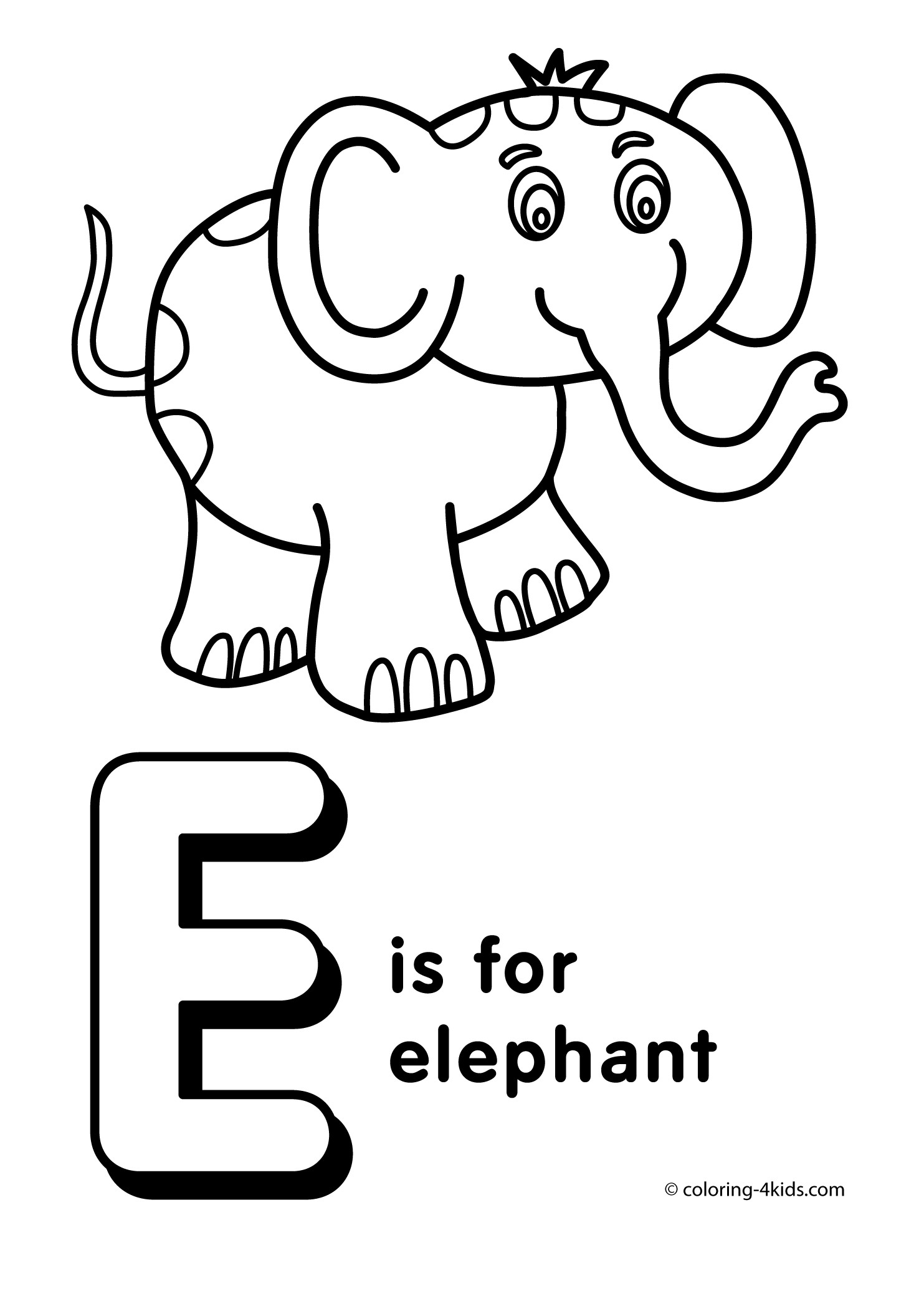 The Letter E Coloring Pages Coloring Home