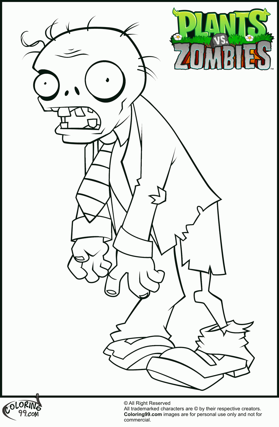 Plants Vs Zombie - Coloring Pages for Kids and for Adults