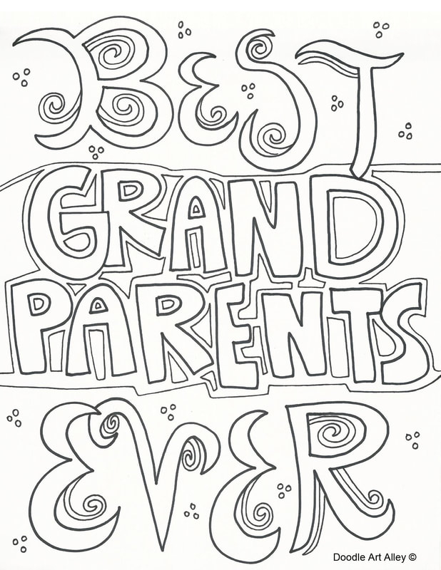 Grandparents Day Coloring Pages - DOODLE ART ALLEY