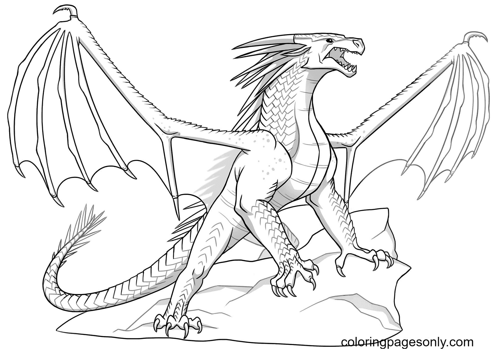 Icewing Dragon Coloring Pages - Wings Of Fire Coloring Pages - Coloring  Pages For Kids And Adults