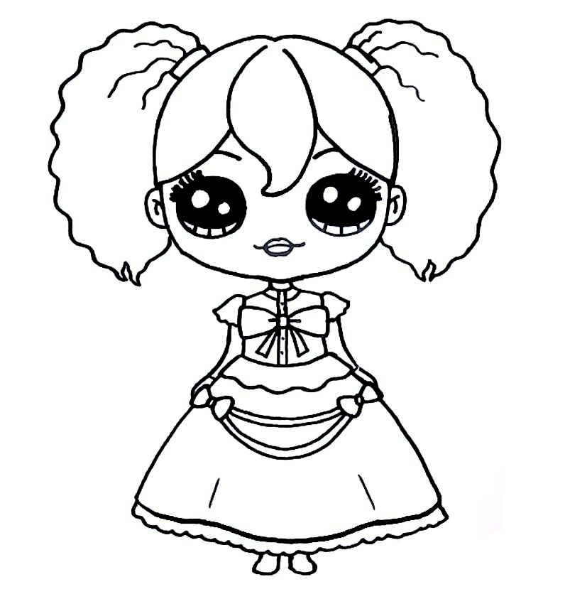 Coloring Pages Poppy Playtime Doll from the game Print Free