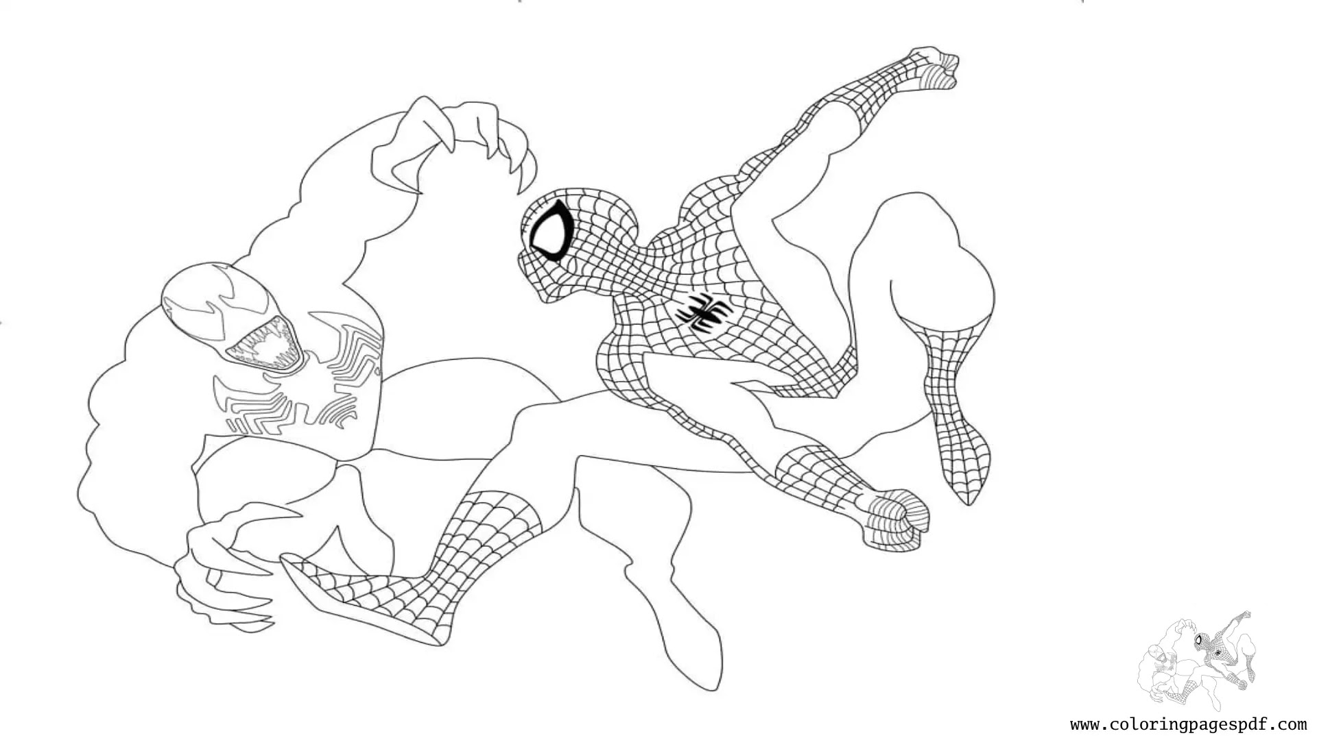 Coloring Page Of Spiderman Vs Venom