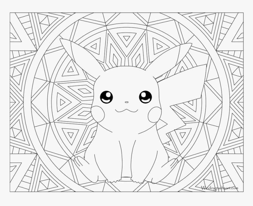 Pokemon Coloring Pages Gyarados With Adult Page Pikachu, HD Png Download ,  Transparent Png Image - PNGitem