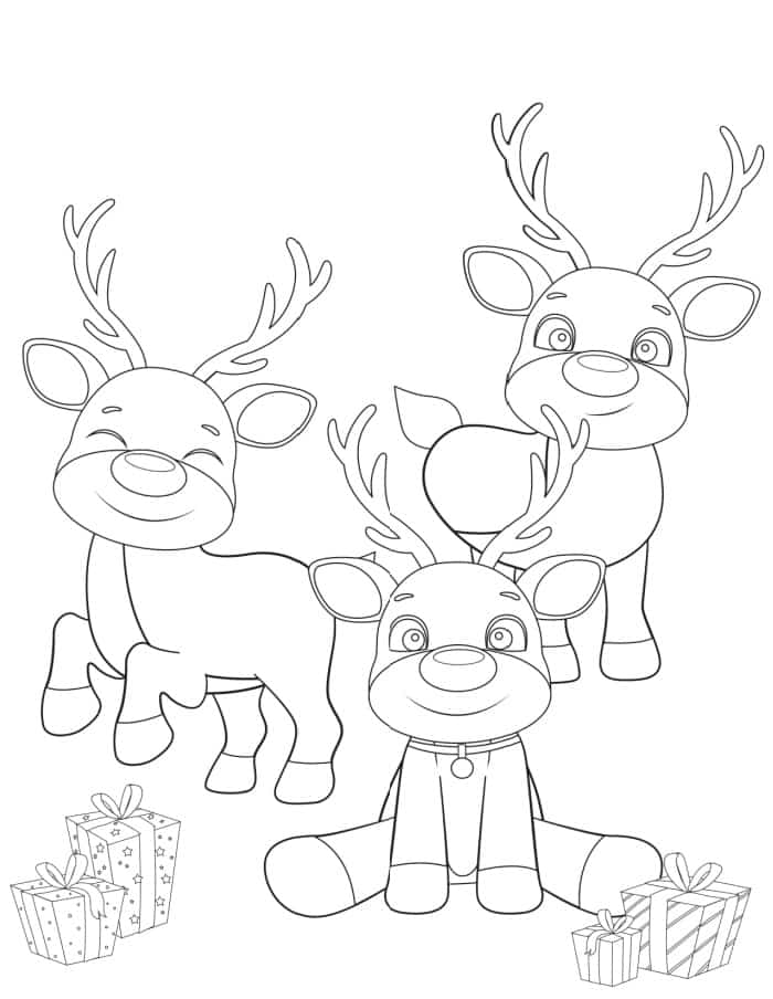 3 Free Printable Reindeer Coloring Pages - Freebie Finding Mom