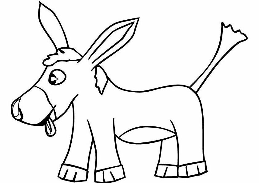Donkey free coloring page