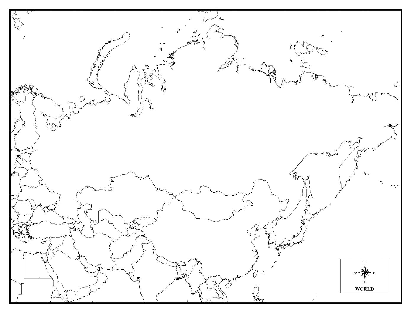 Printable Map Of Russia Coloring Home
