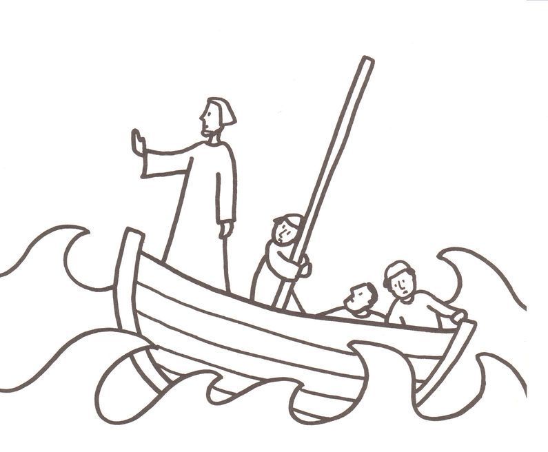 Jesus Calms The Storm Coloring Page - Coloring Pages for Kids and ...
