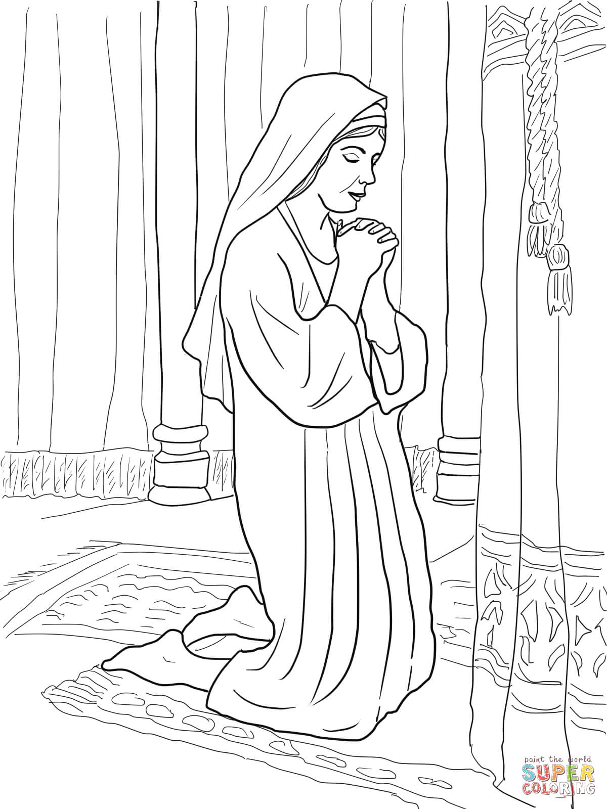 Hannah Prays for a Son coloring page | Free Printable Coloring Pages
