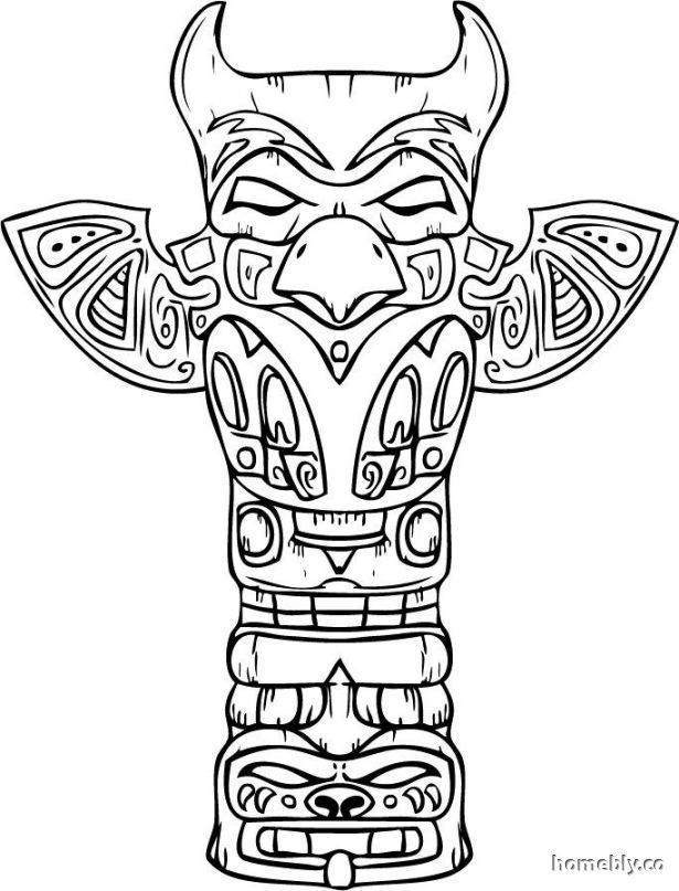 Totem Pole Coloring Pages - Bestofcoloring.com