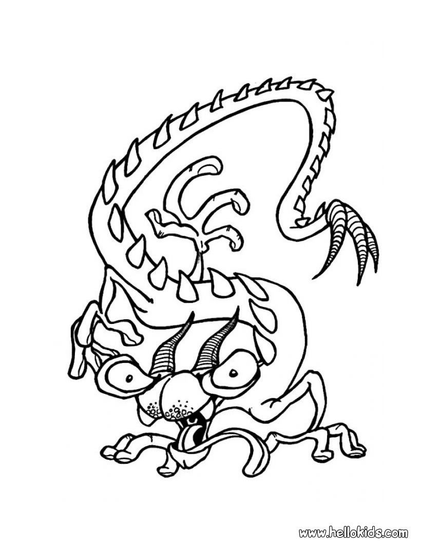 HALLOWEEN MONSTERS coloring pages - Cursed aliens