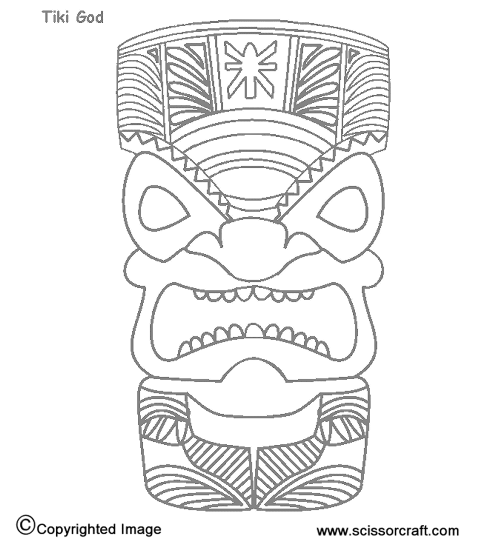 Hawaiian Tiki Coloring Pages - High Quality Coloring Pages