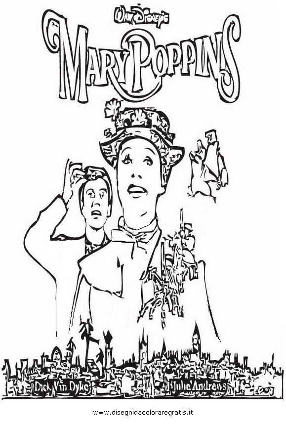 Mary Poppins - Coloring Pages for Kids and for Adults