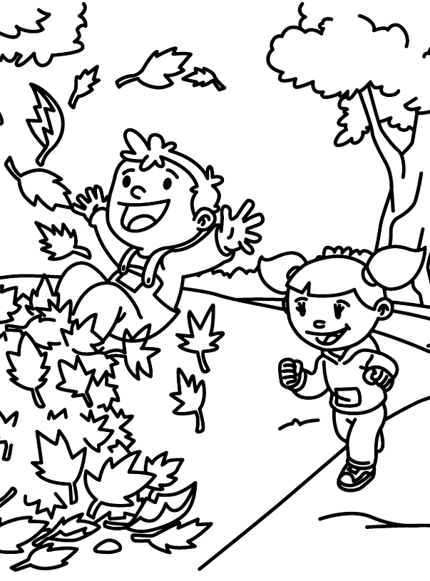 Simple Fall Coloring Pages - Coloring Home