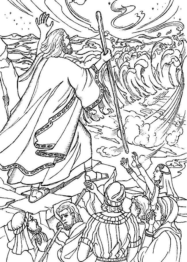 moses crossing the red sea coloring pages | coloring Pages ...