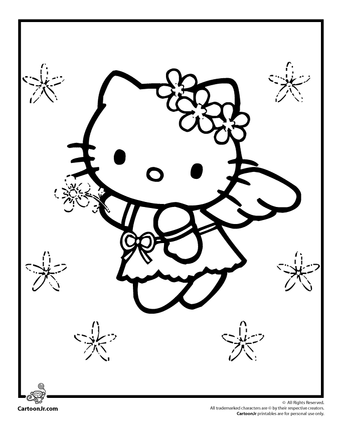 Hello Kitty Angel Coloring Page | Woo! Jr. Kids Activities