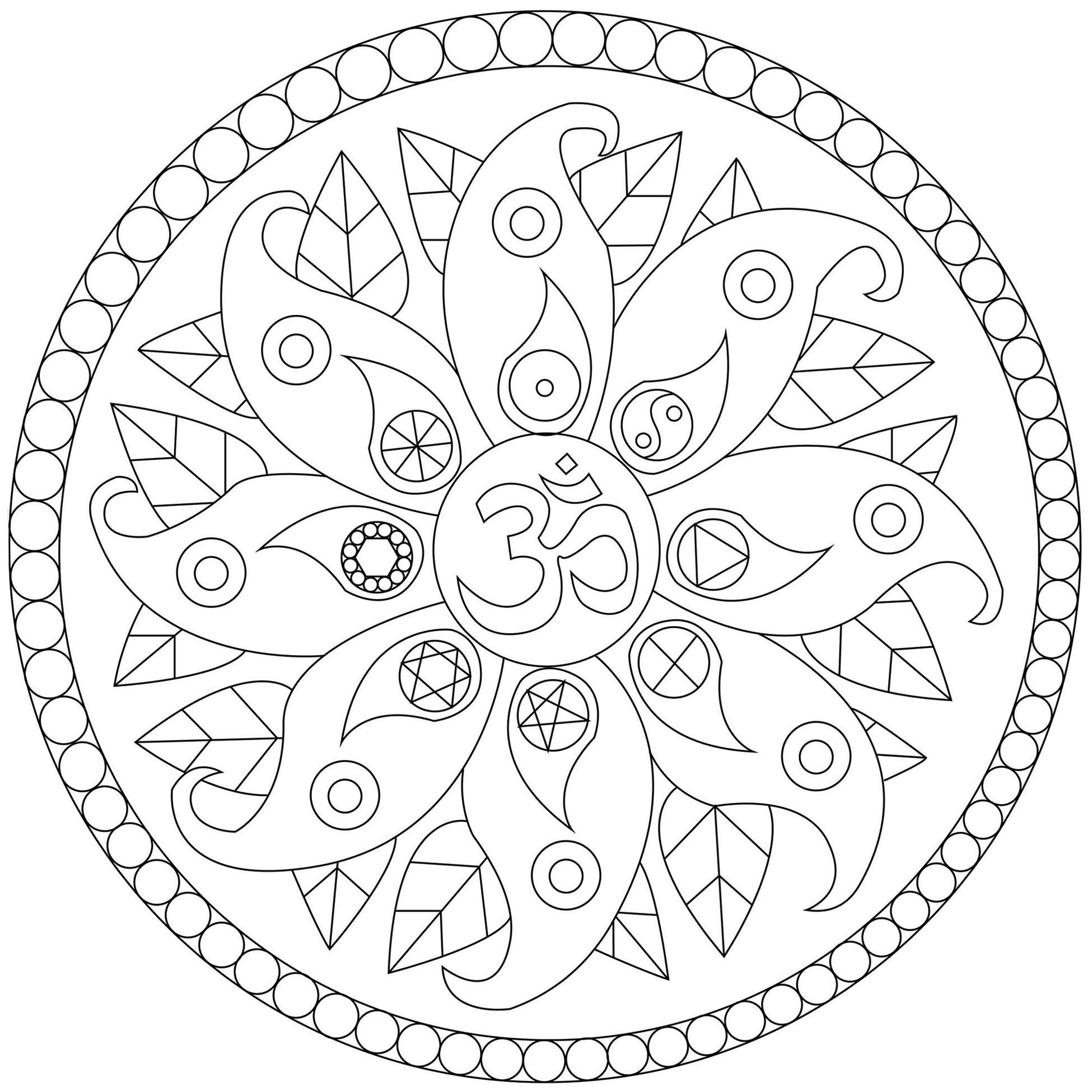 Simple Mandala with symbols - Easy Mandalas for kids - 100 ...