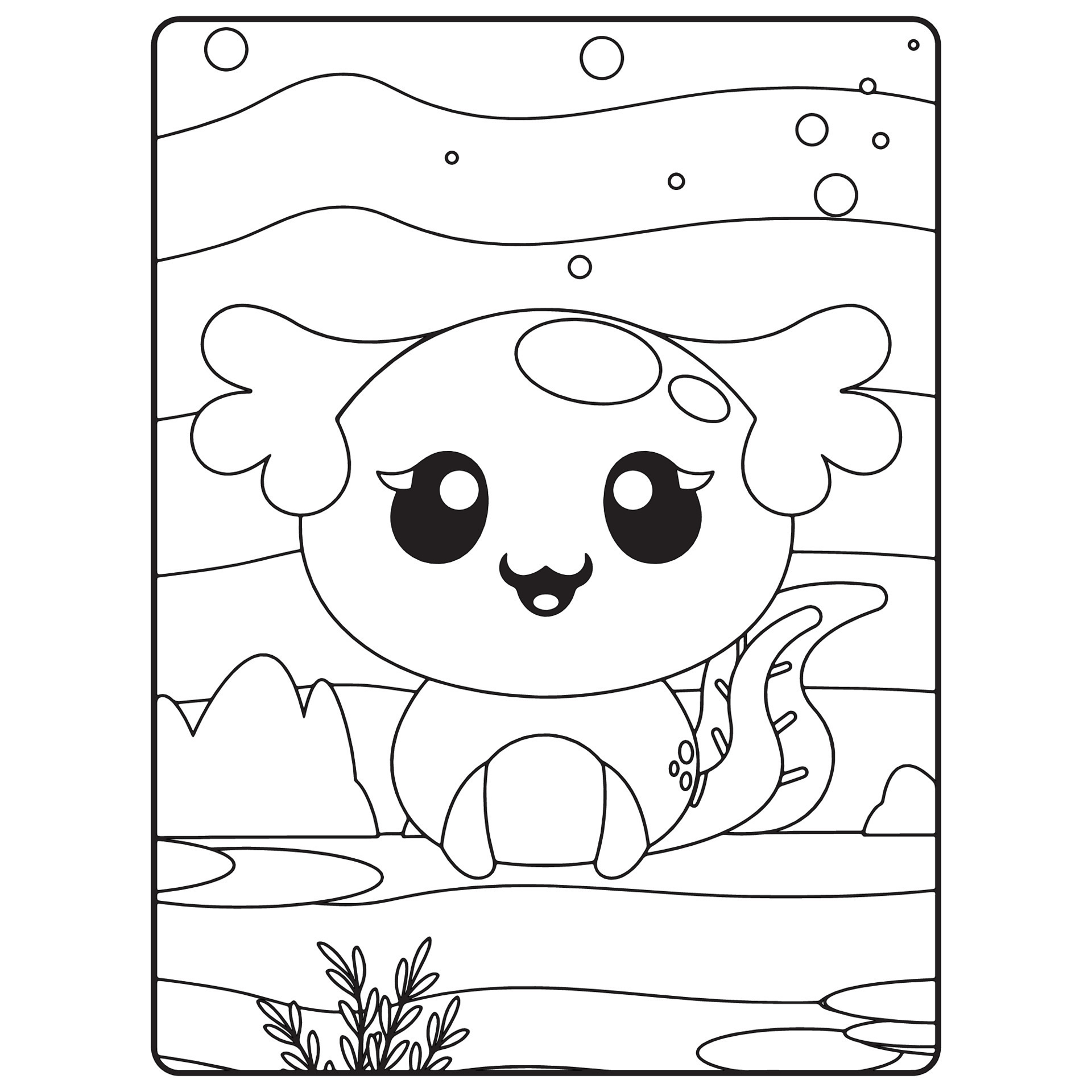 Axolotl Coloring Book Pages For Kids 13307998 Vector Art at Vecteezy