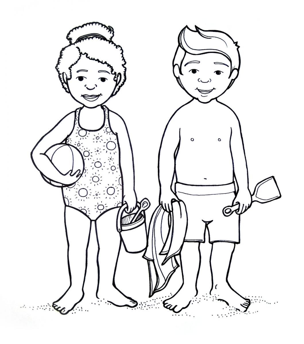 swimming suit coloring pages - Clip Art Library