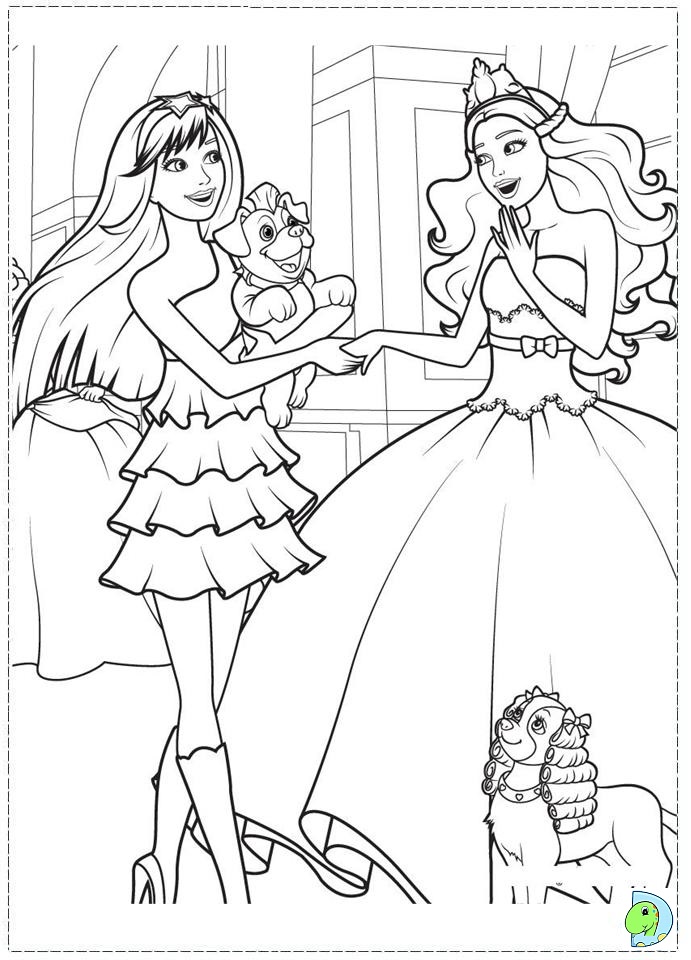 Barbie- The princess and the Popstar Coloring page- DinoKids.org