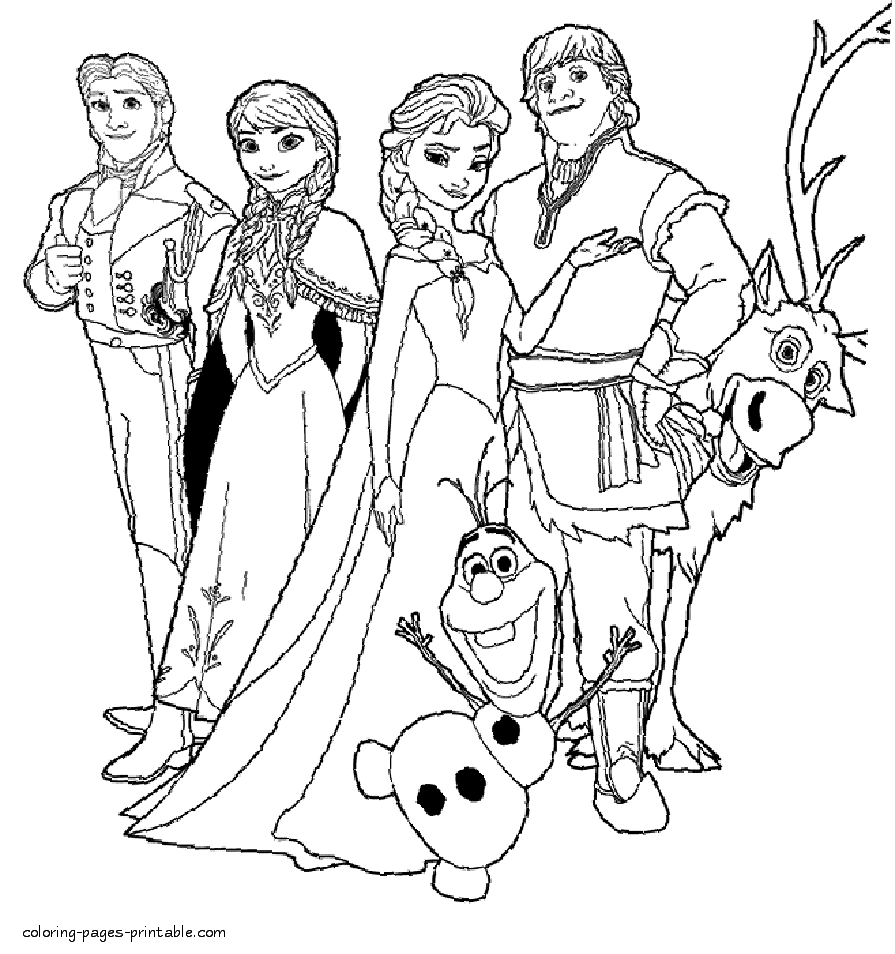 Frozen coloring pages to print || COLORING-PAGES-PRINTABLE.COM