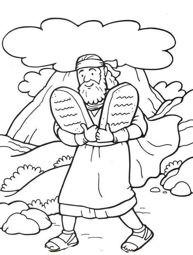 Moses And The 10 Commandments Coloring Pages Coloring Home