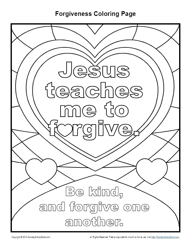 Jesus Teaches Me to Forgive - Printable Coloring Page