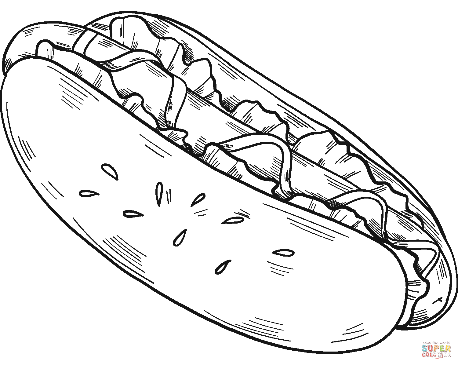 Hot Dog coloring page | Free Printable Coloring Pages