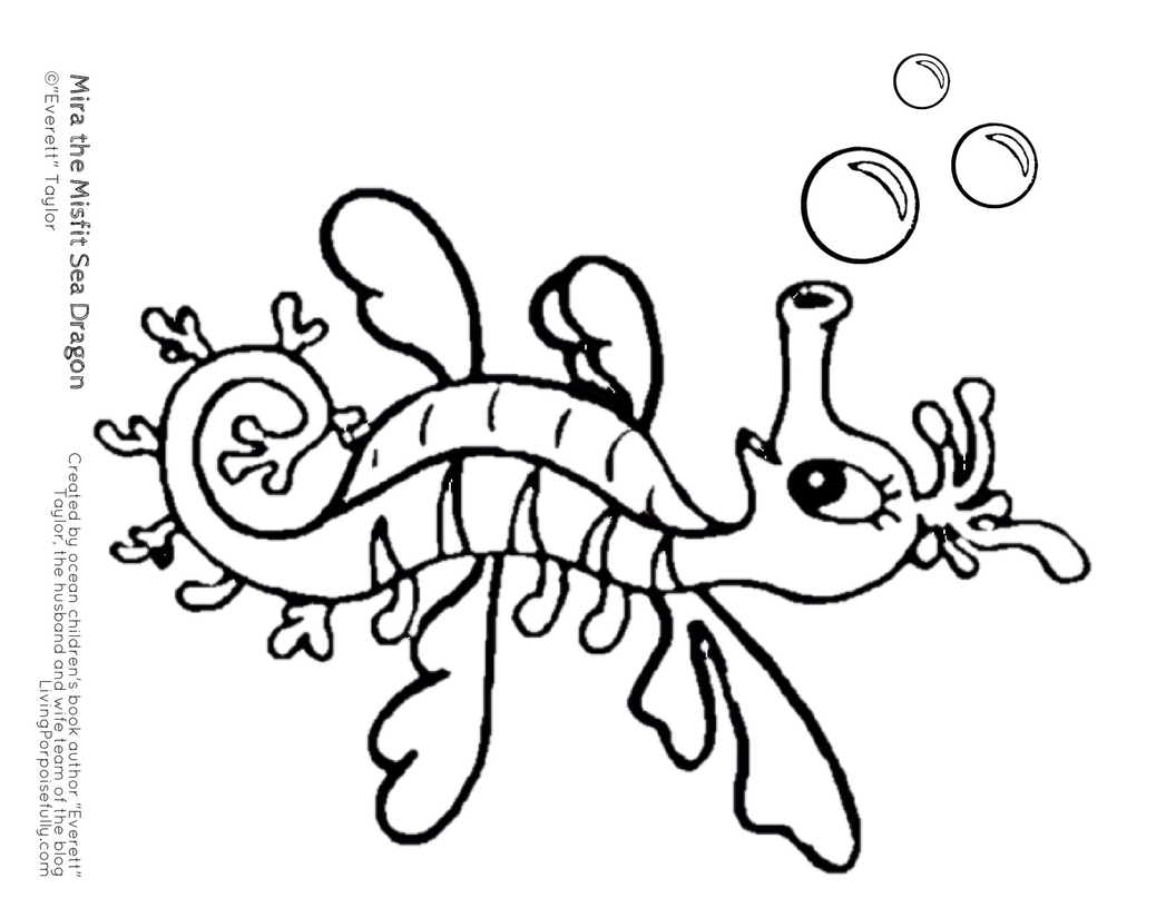 Mira the Misfit Sea Dragon coloring pages (3) | Living Porpoisefully