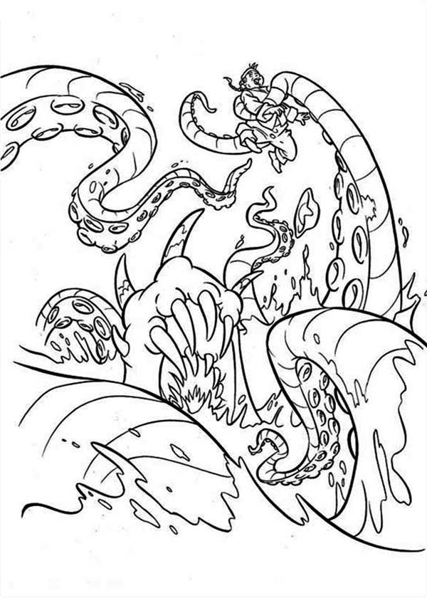 The Legendary Kraken Sea Monster And Pirate Coloring Page : Kids Play Color  | Pirate coloring pages, Monster coloring pages, Minion coloring pages