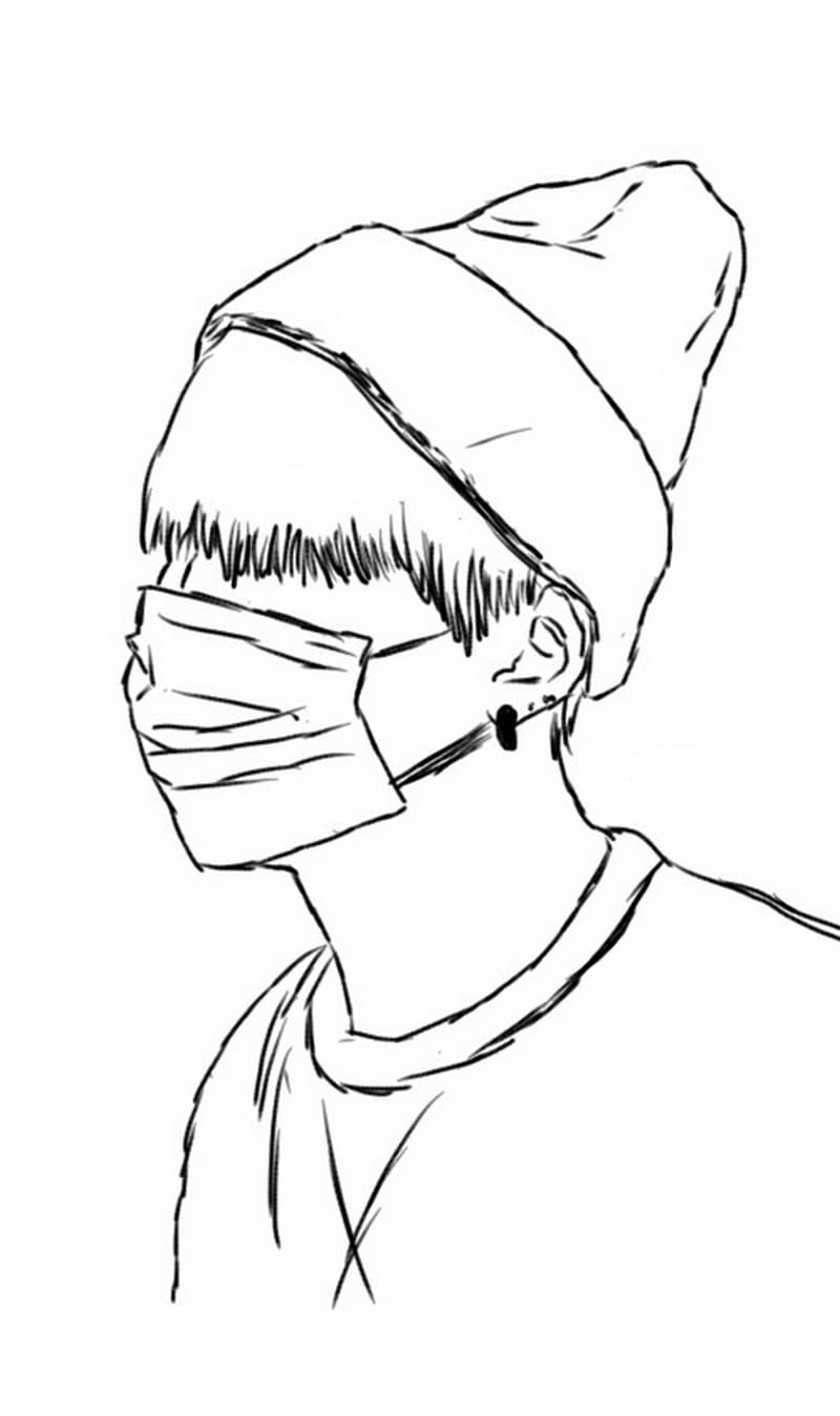 BTS Coloring Pages. Print members of a popular Korean group