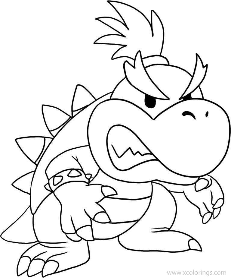 Mario Character Bowser Jr Coloring Pages - XColorings.com
