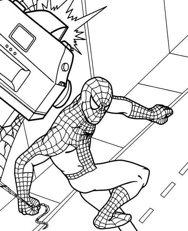 Original Spiderman coloring sheet ...