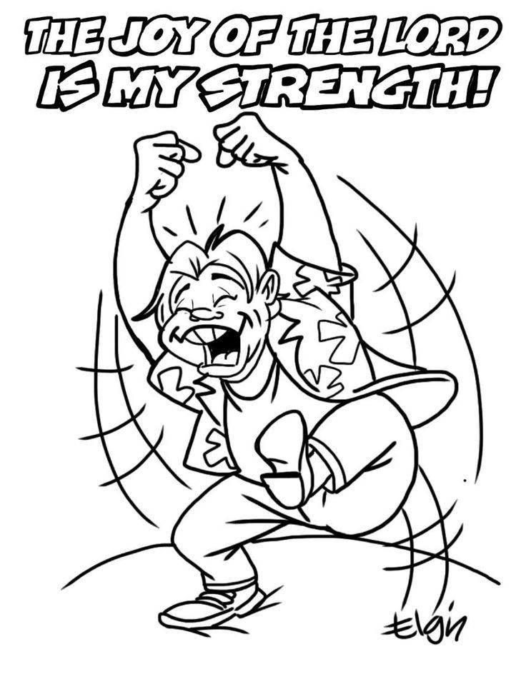 The Joy of the LORD is My Strength” Cartoon & Coloring Page ...