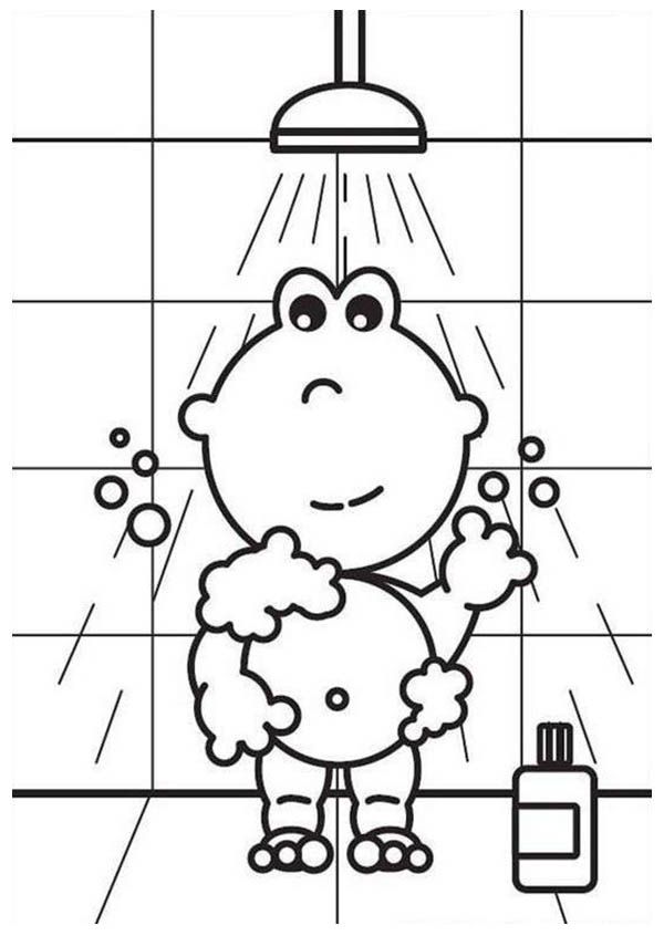 Frokkie and Lola Take a Bath Coloring Pages | Batch Coloring