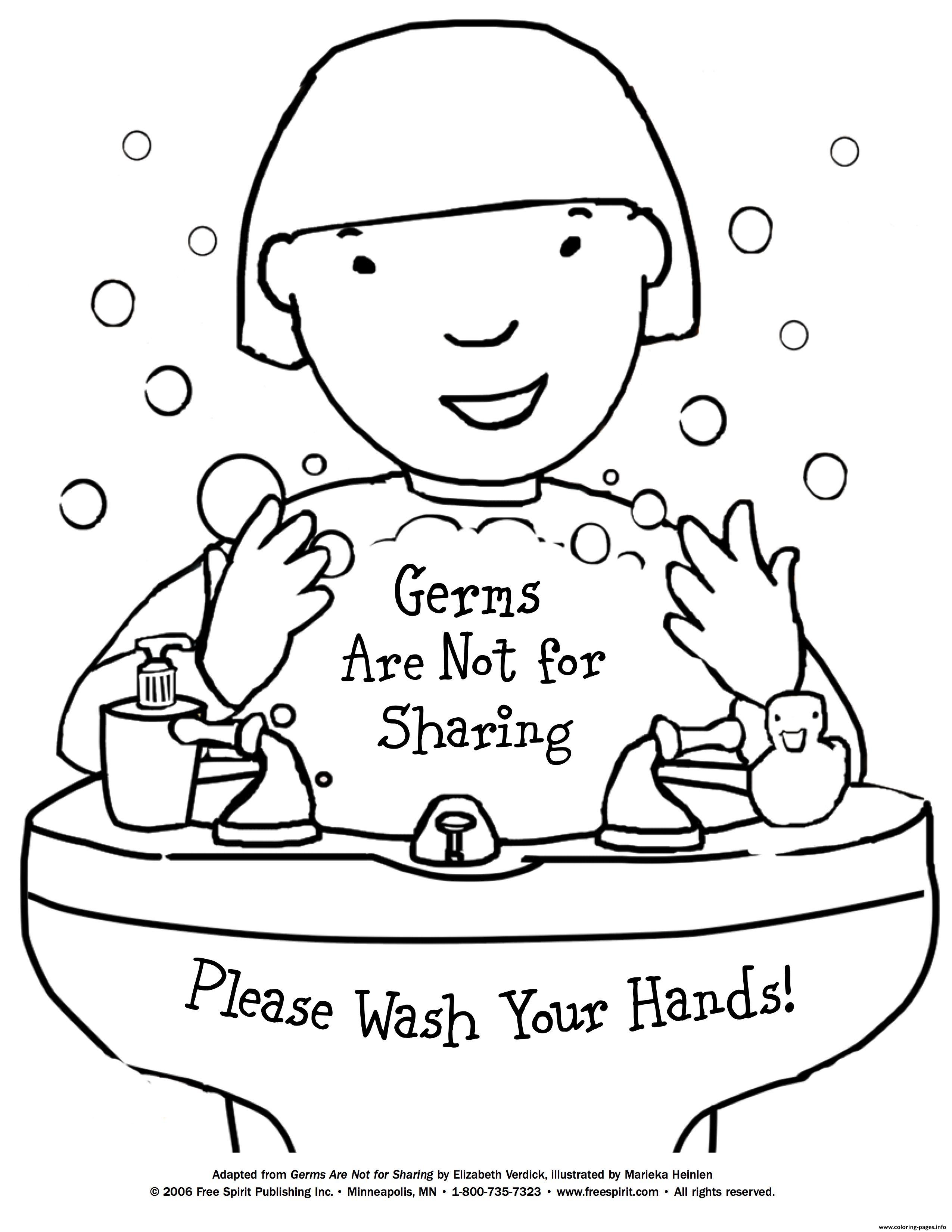 Germs Are Not For Sharing Coloring Pages Printable