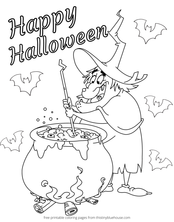 7 Best Free Printable Non Scary Halloween Coloring Pages - This Tiny Blue  House