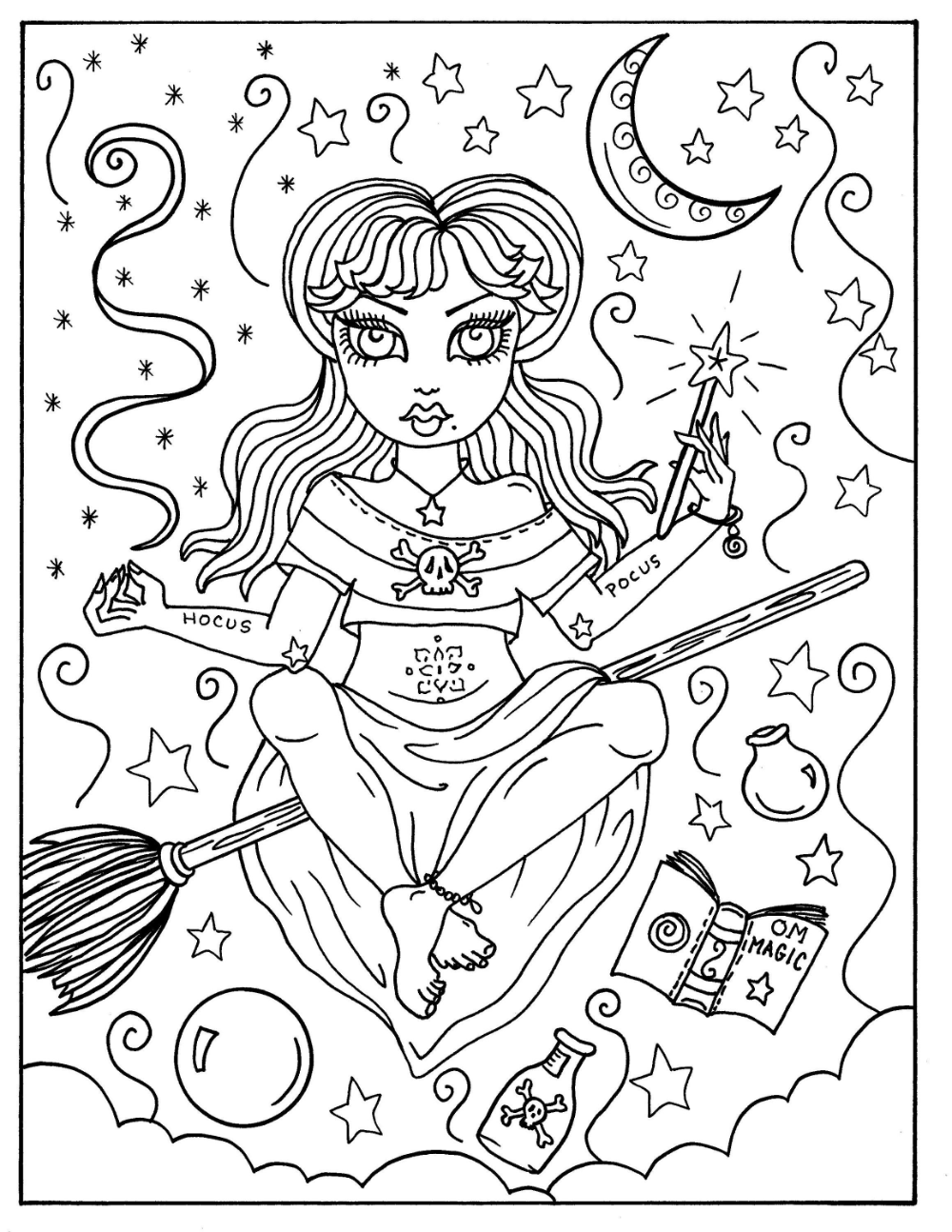 Hocus Pocus Witches Printable Coloring Pages For Adults, Halloween ...