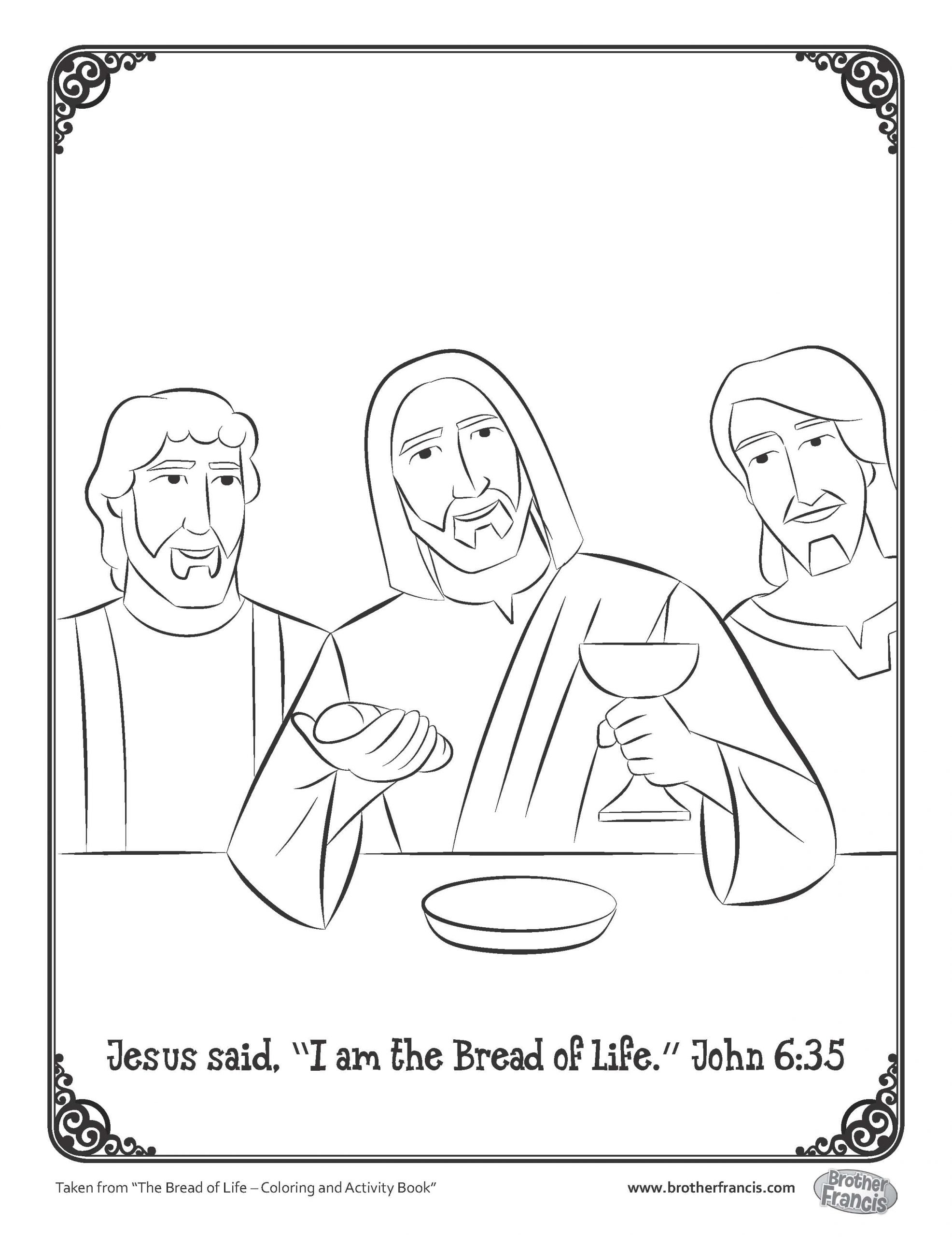 Jesus Bread And Fish Coloring Page