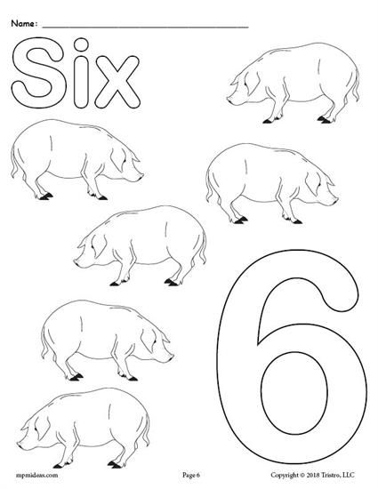 Printable Animal Number Coloring Pages - Numbers 1-10! | Free printable  numbers, Preschool coloring pages, Numbers 1 10
